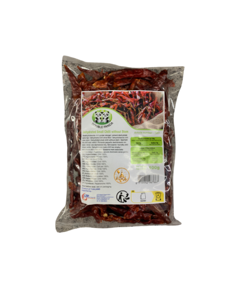 Double Panda Dehydrated Small Chilli Without Stem  – ငရုတ်သီးခြောက် (အညှာဖယ်ပြီး) 100g